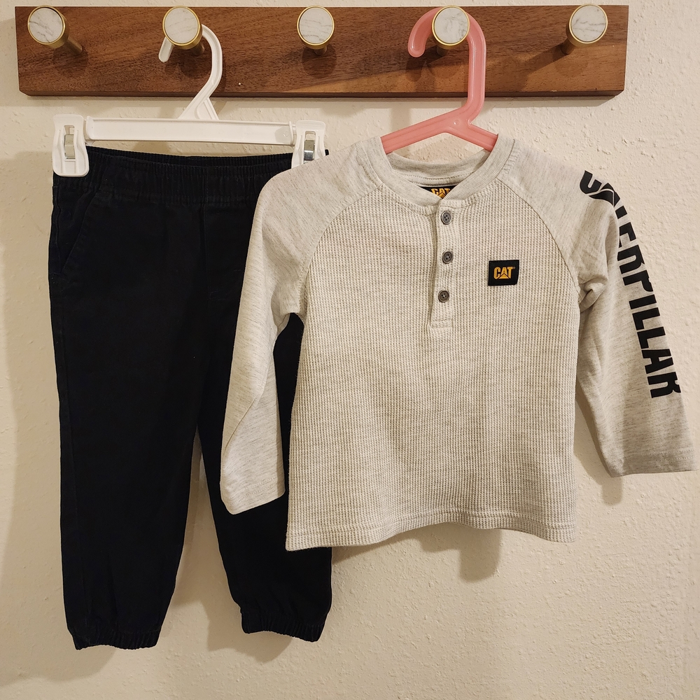 Caterpillar Kids Black and Gray Matching Set